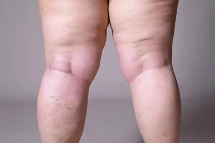 exemplo de pernas femininas com diagnóstico de lipedema.